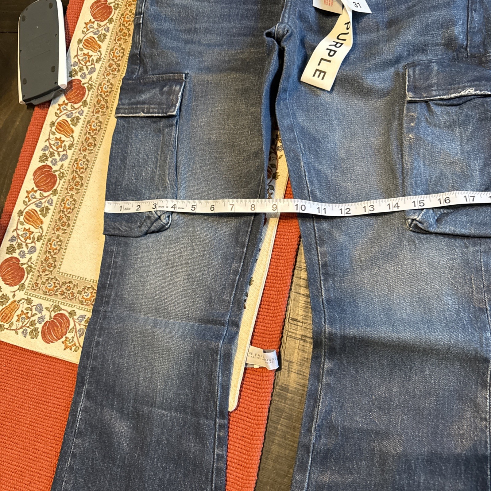 PURPLE BRAND – Cargo Medium Wash Denim Flare P004 Jeans – Men’s Sz 31×31