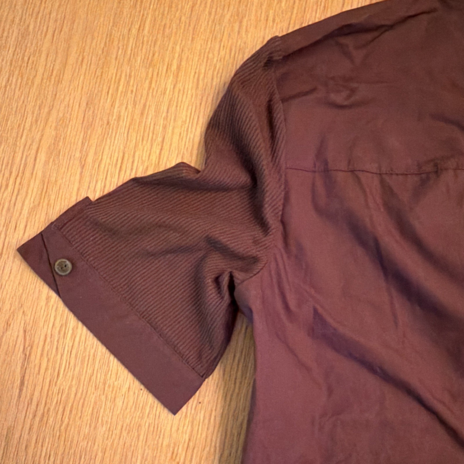 rag & bone women’s brown Ribbed Short Sleeve Spread Collar Polo Shirt Size S