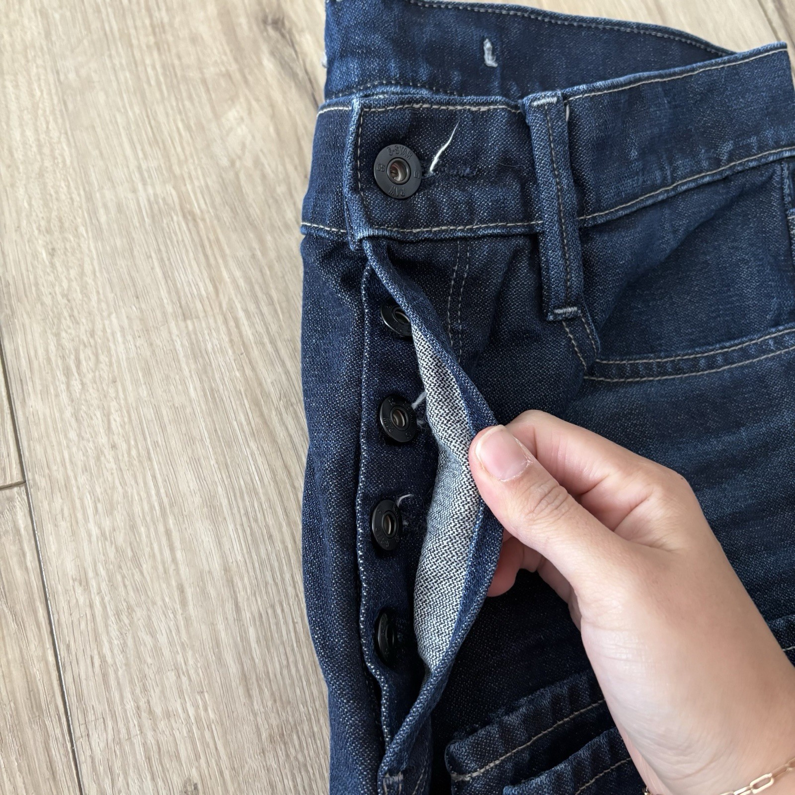 G Star Original Raw Denim Dark Blue Jeans Women Sz 28 Loose Type 89