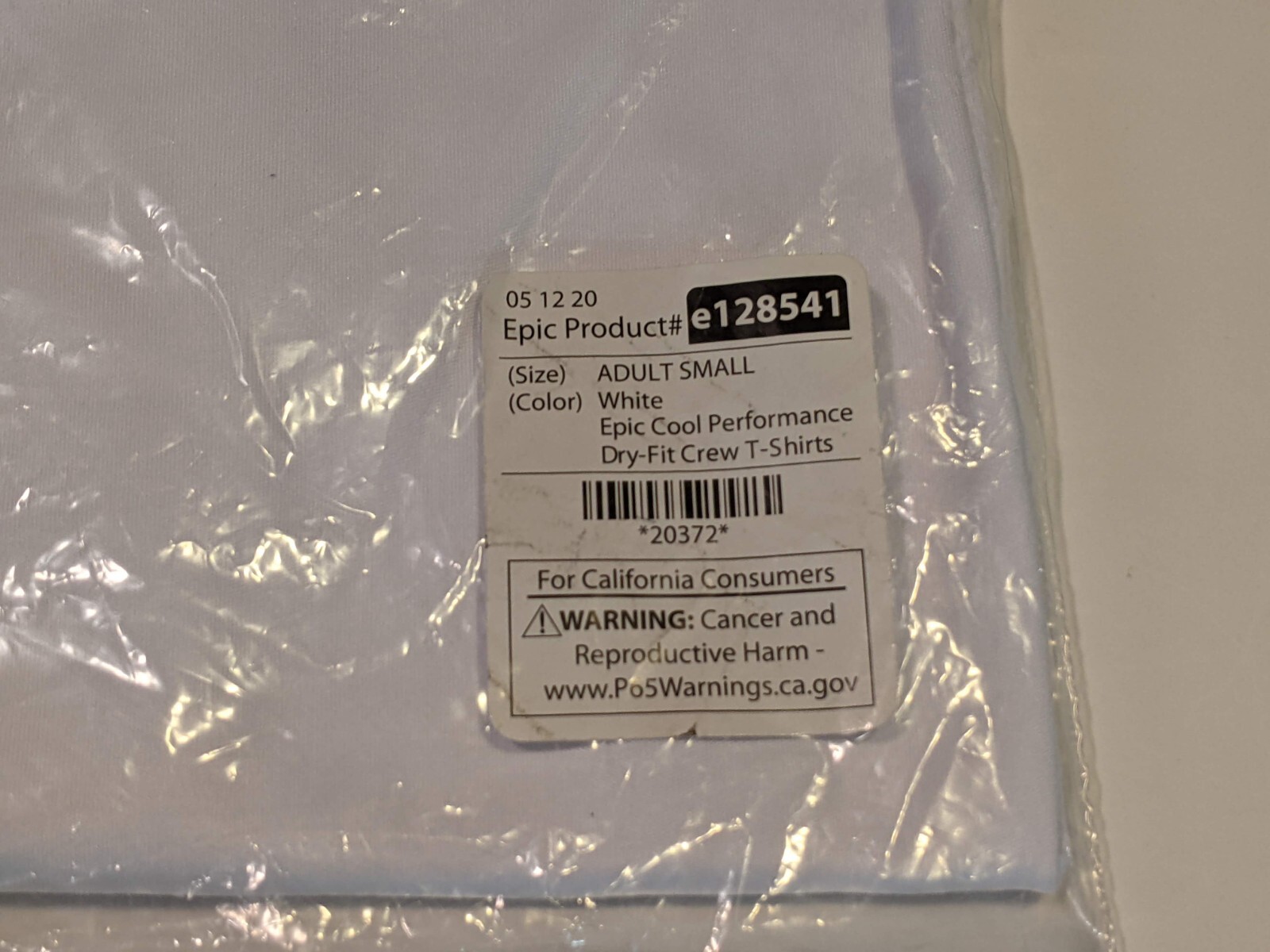 Adult S LIGHT GRAY Epic Cool Performance Dry-Fit Performance Crew T-Shirt