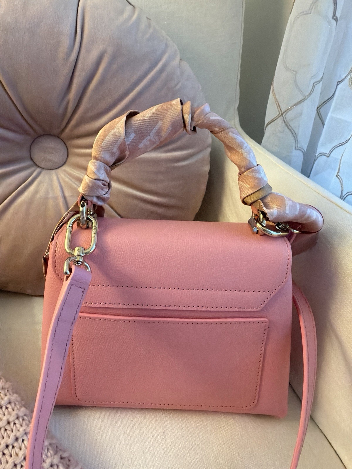 Furla 1927 Mini Top Handle Bag with Silk Furla Scarf