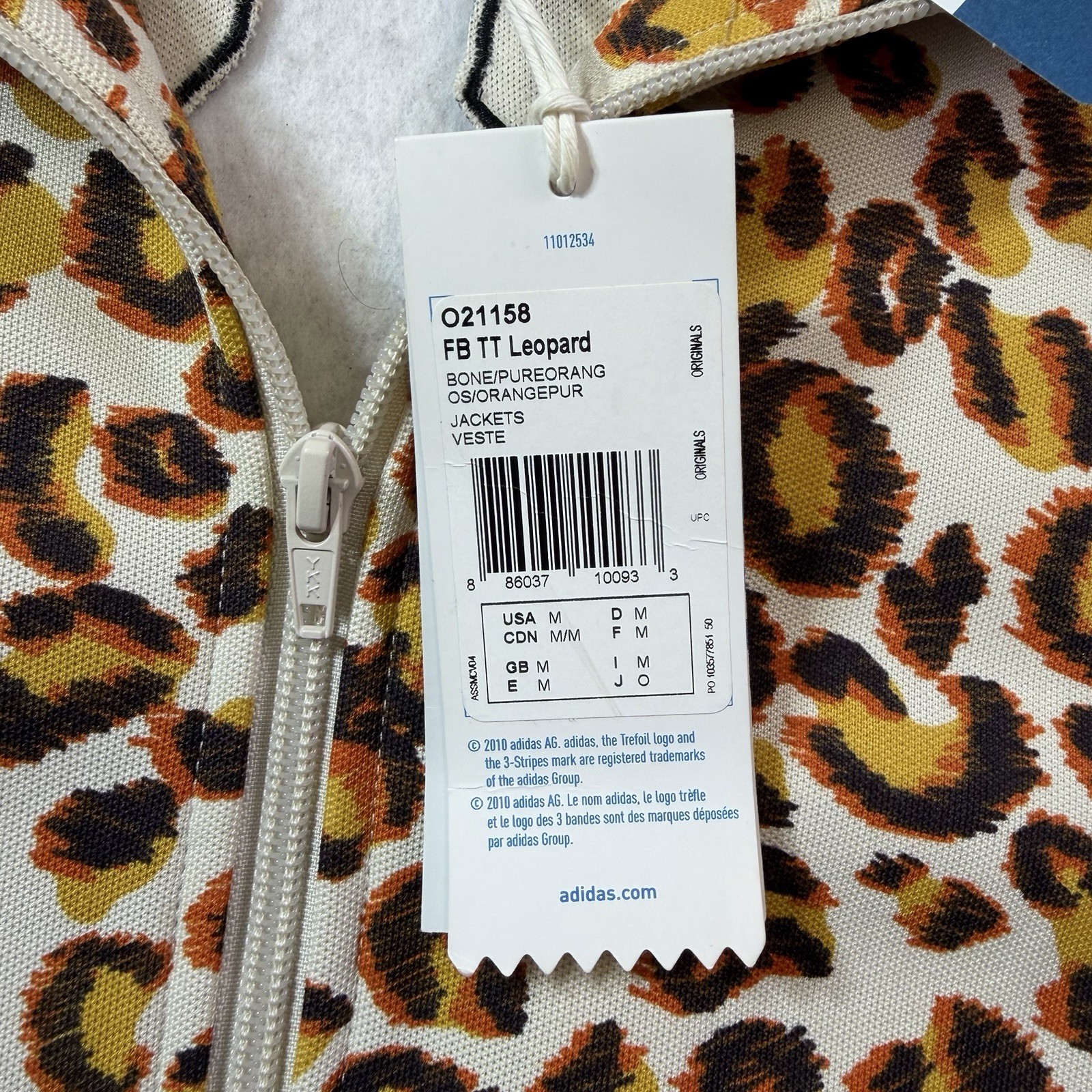 Adidas Originals Jeremy Scott Leopard Cheetah Track Top Jacket TT Trefoil Size M