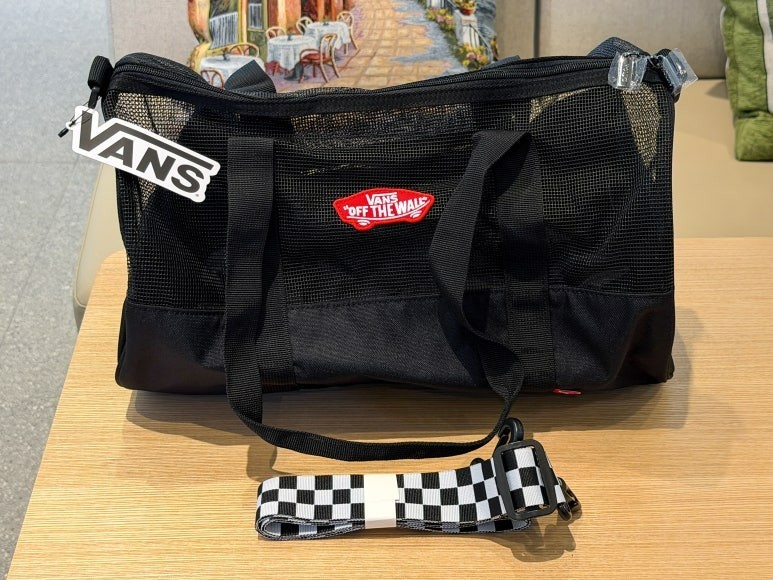 Vans x Hollys Coffee Mesh Boston Bag Black Limited Edition Korea Exclusive