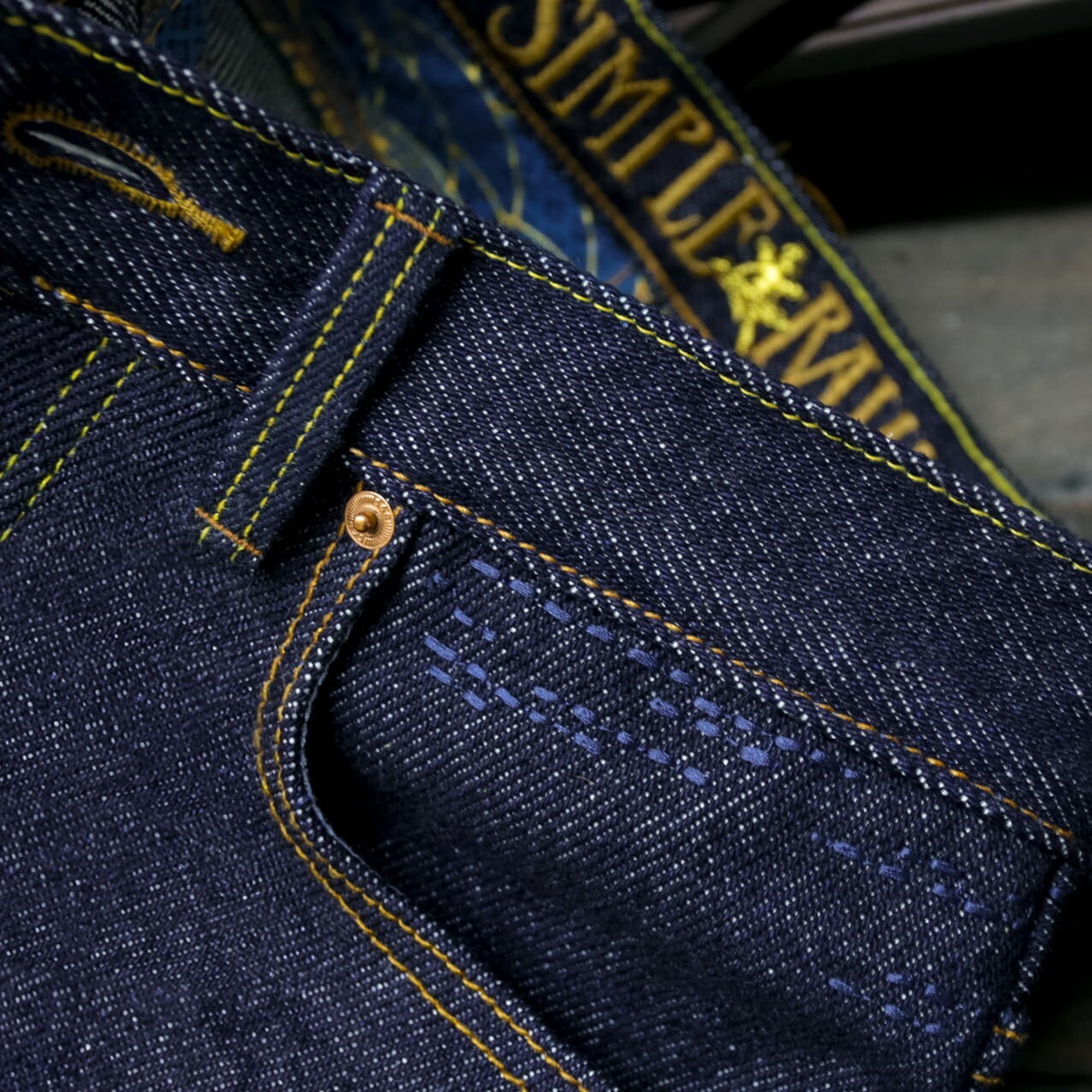 Simple&Raw GoldStar 25oz Red Selvedge Denim Men’s Jeans Slim Straight Fit