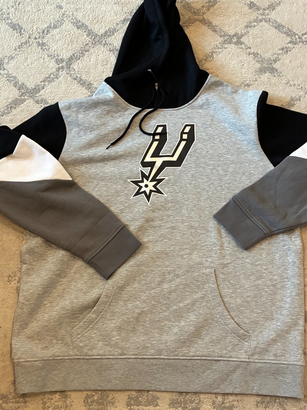 NEW No Tag Mens XXL San Antonio Spurs 2XL Pullover Sweatshirt Hoodie Gray Fleece