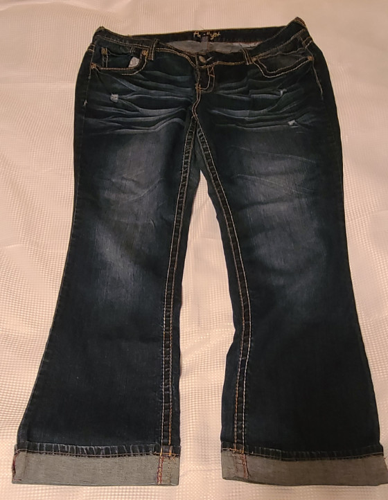 Amethyst 5 Pocket Stretch Blue Jeans Dark Wash 18