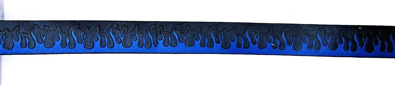 BLUE FLAMES EMBOSSED TRUCKER MOTORCYCLE COWHIDE LEATHER BELT SIZE 26-48 USA MADE