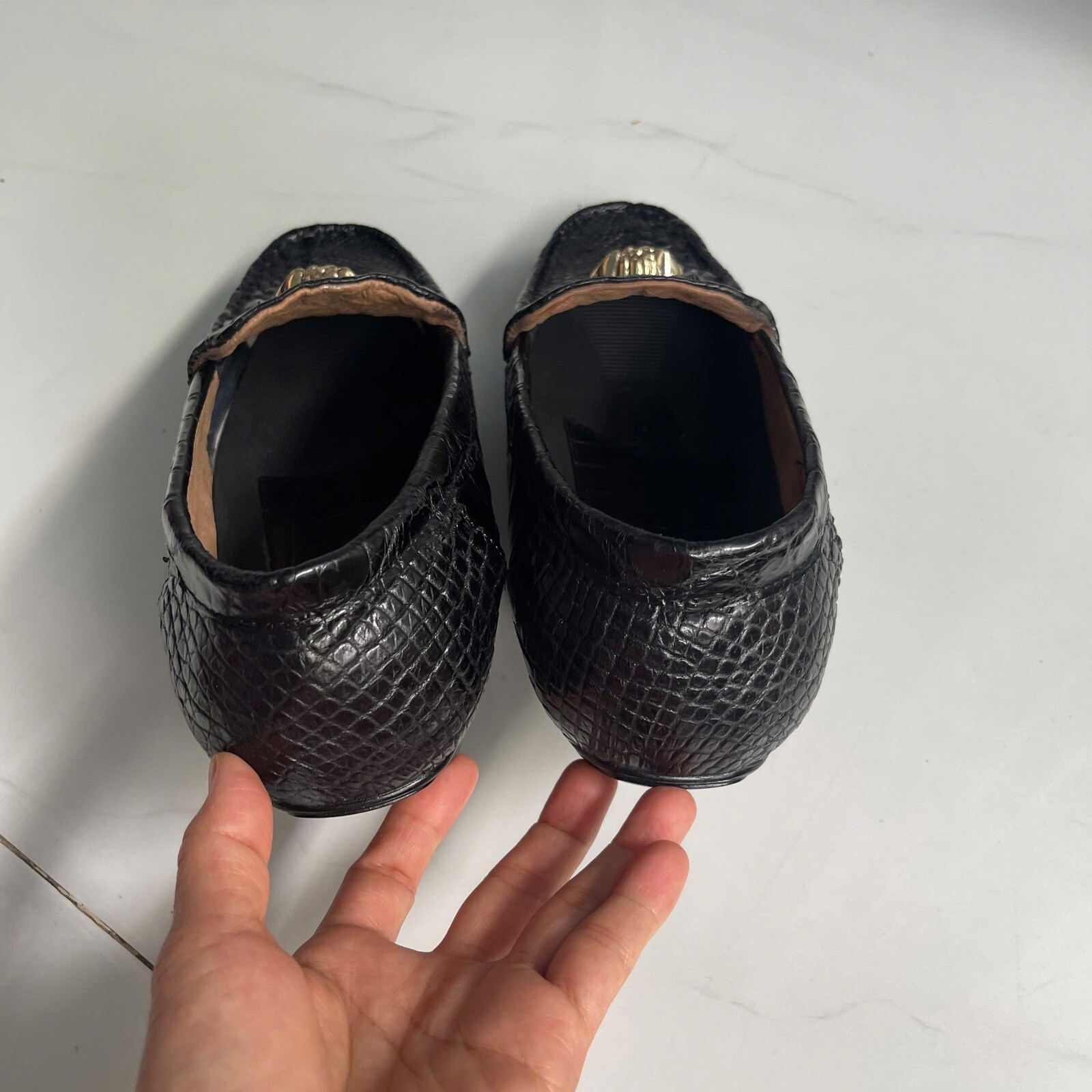 US 13 BLACK 100% Genuine,Real EXOTIC Leather Skin Men’s Shoes- Handmade