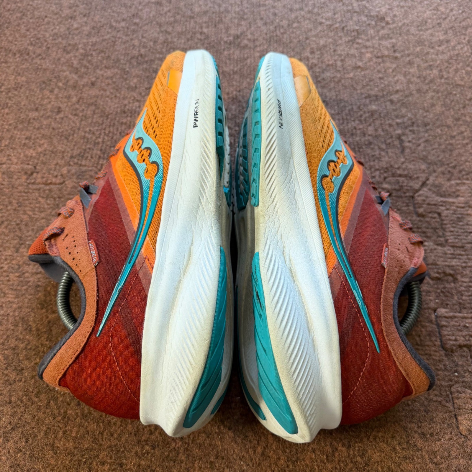 C+ Saucony Ride 15 Mens Running Shoes Orange Red PWRRUN Sneakers S20729-25 gym