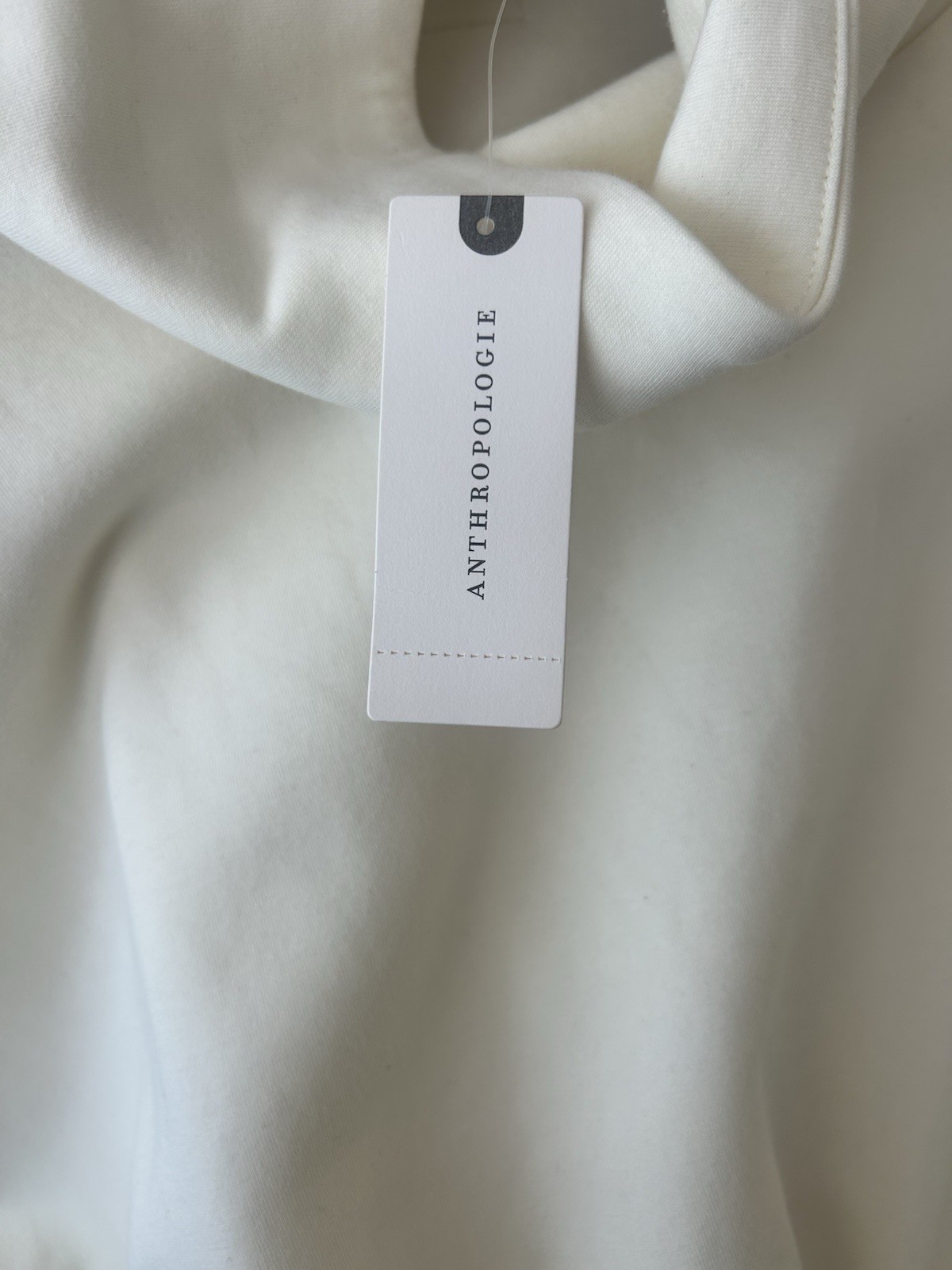 Varley Freya Sweat Funnel Neck Sweatshirt Ivory Marl Drawcord Waist Size L NWT