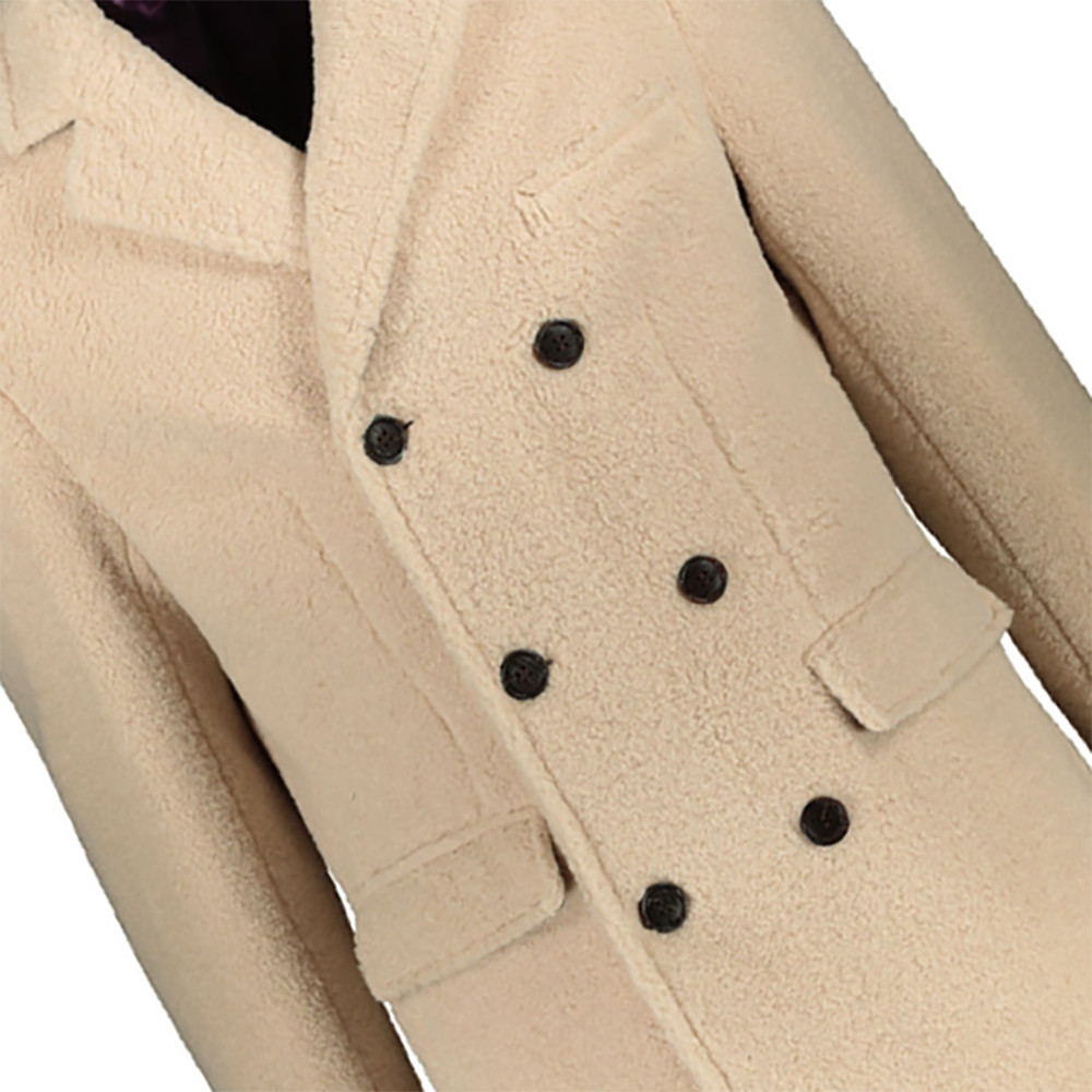 WILLIAM HUNT Faux Shearling Coat Double Breasted Overcoat Size 50 – RP £700.00