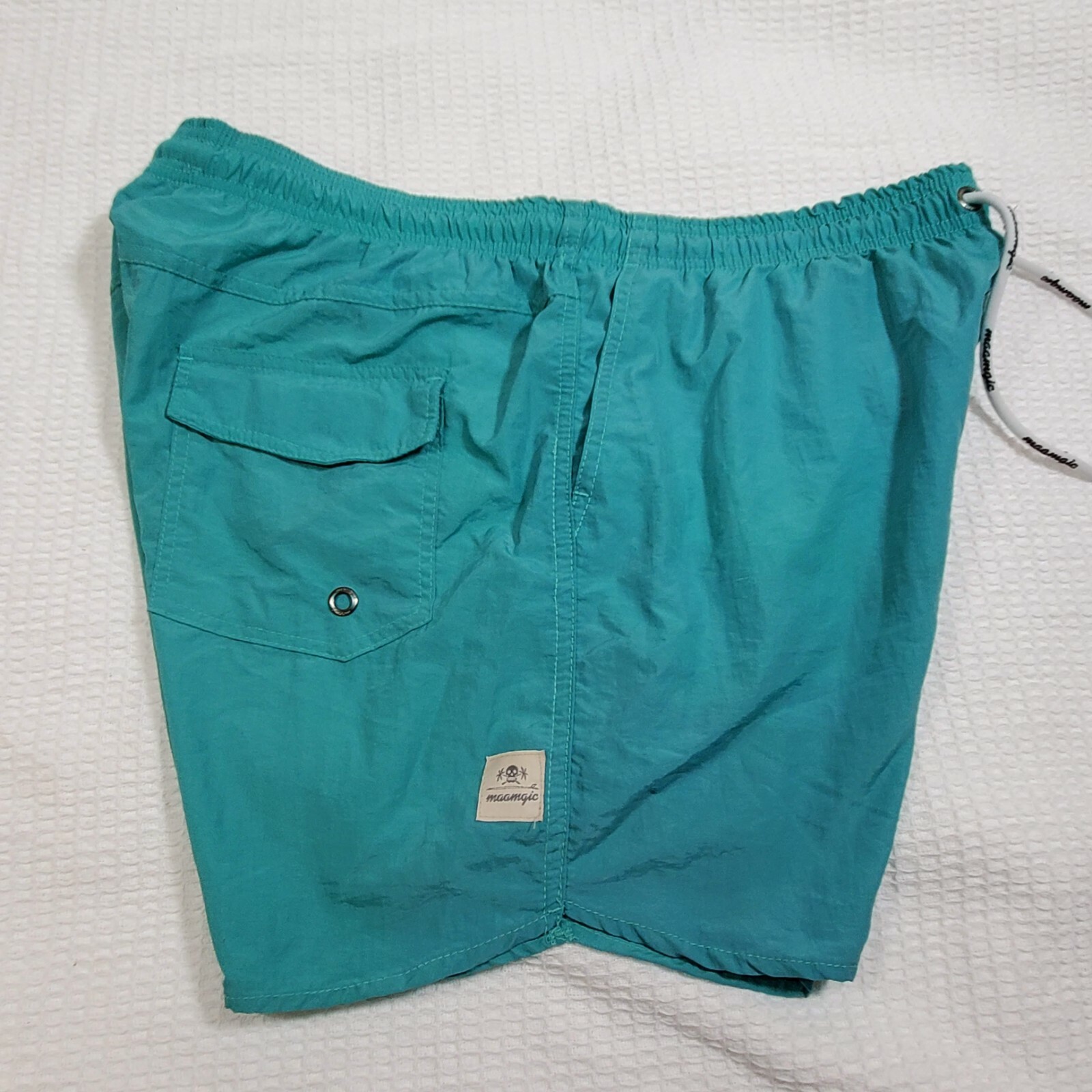 Maamgic Quick Dry Swim Trunks Teal Mesh Lined Board Shorts Mens XL