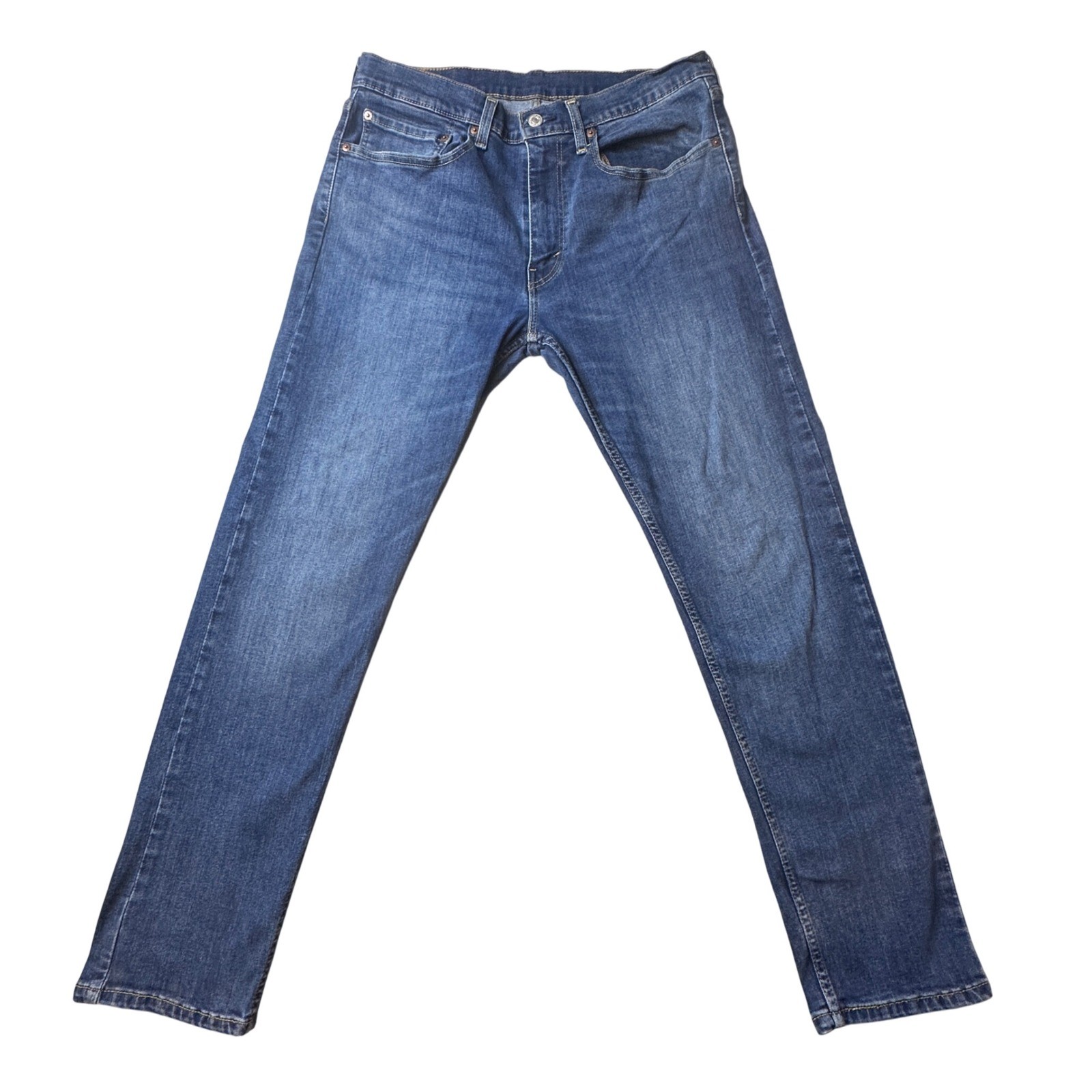 Levi’s 502 Jeans Mens 34×32 (34×29) Blue Regular Taper Medium Wash Stretch Denim