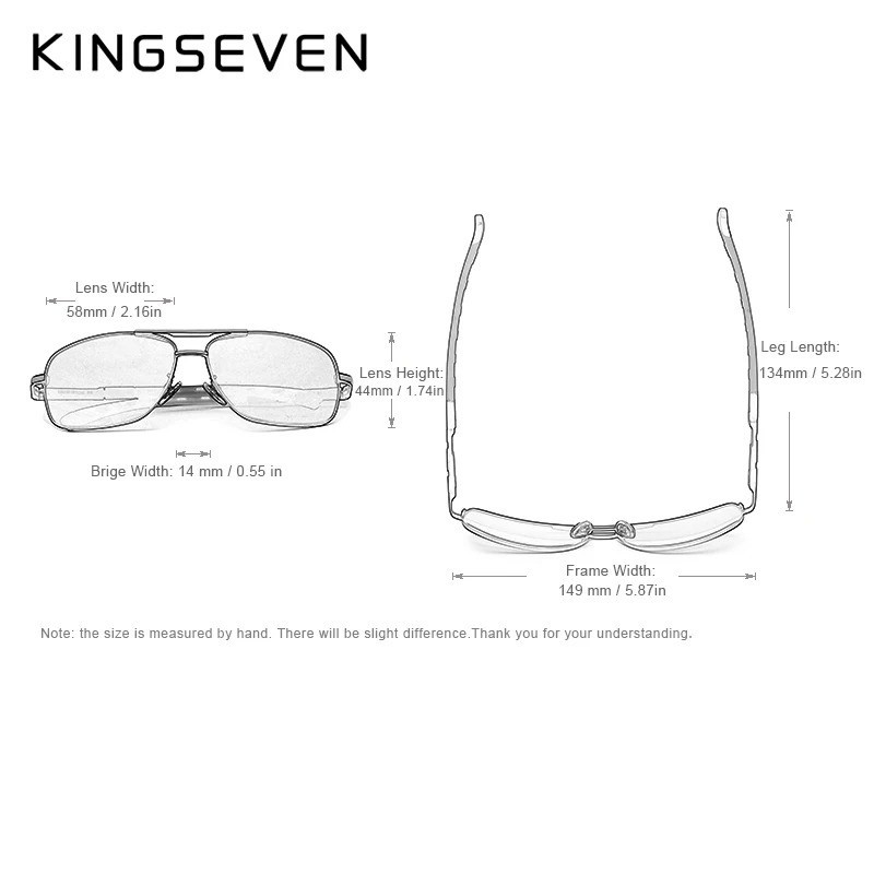 KINGSEVEN Polarized Sunglasses Men Aluminum Frame UV400 Mirror Driving Glasses