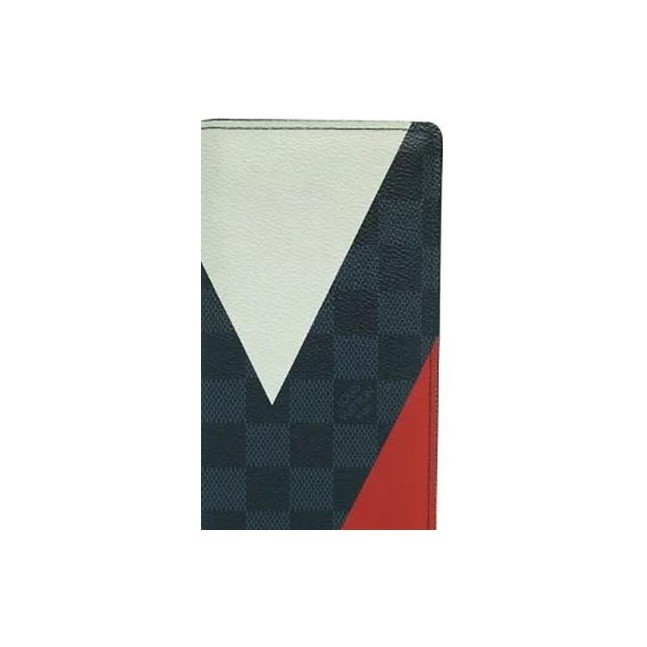 LOUIS VUITTON color-block design canvas wallet unisex 3.9×7.48 in