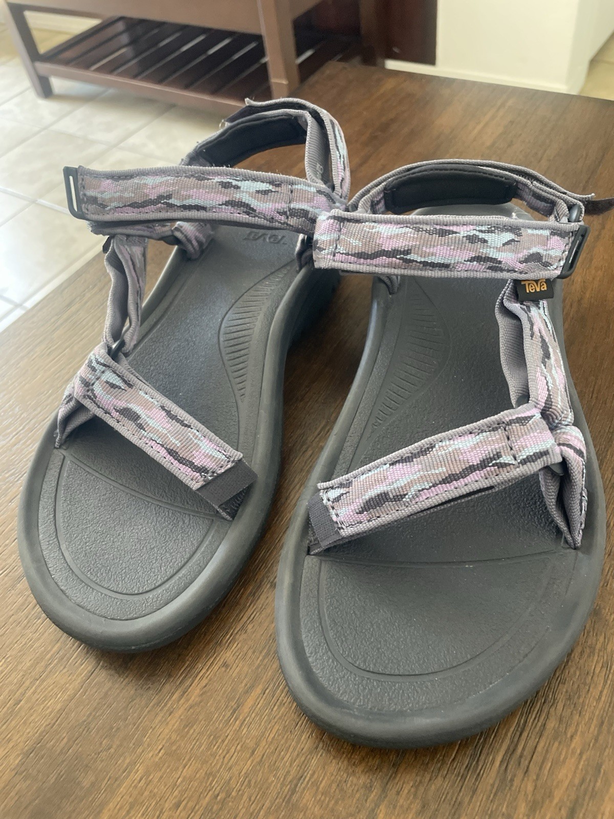 Teva Women’s Sandals with Pink and Gray Camo Straps Size 9