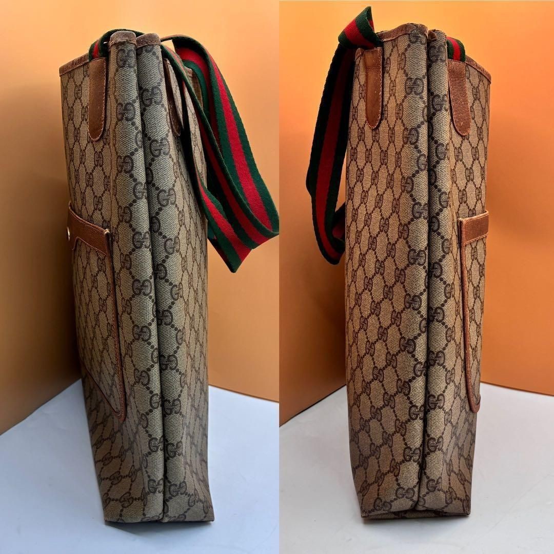 Gucci GG Supreme GG Pattern Tote Bag Sherry Line Web Line PVC Leather Tote