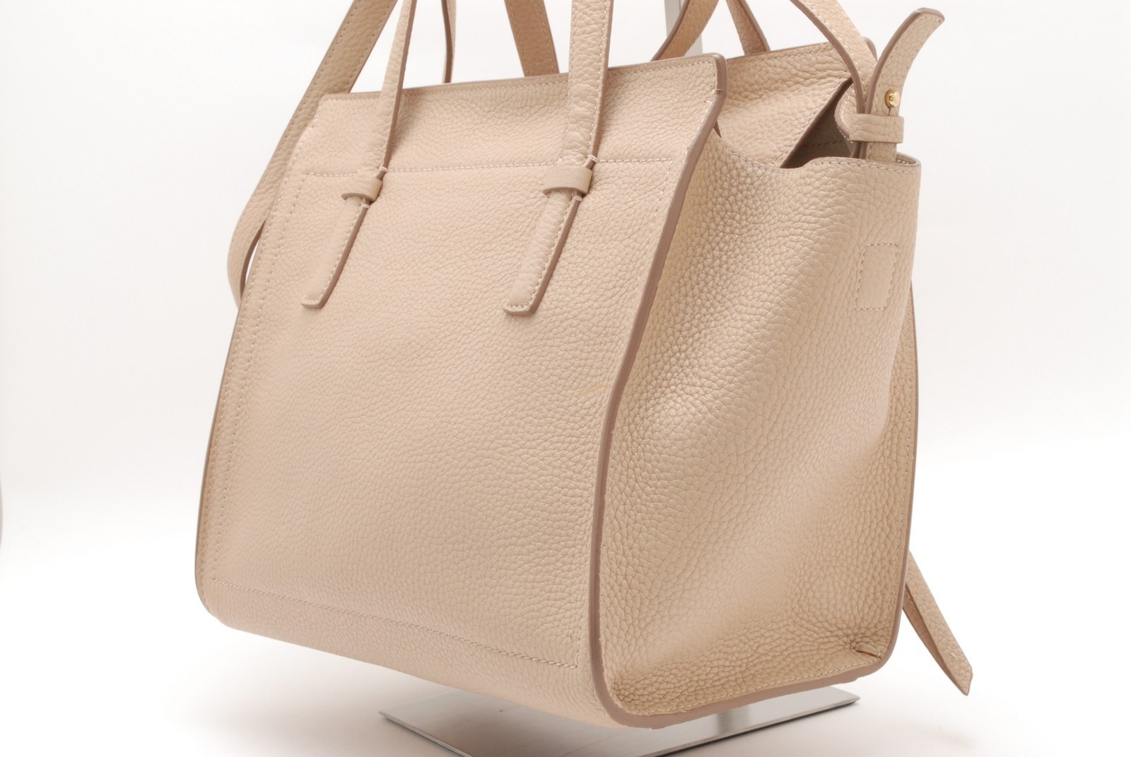 Salvatore Ferragamo Shoulder Hand Bag AMY Gancini Leather Pink Beige