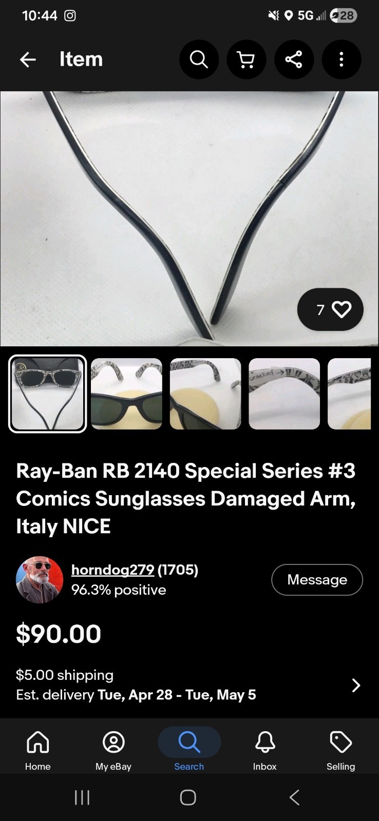 Ray-Ban Sunglasses RB2140 Original Wayfarer Black Frame