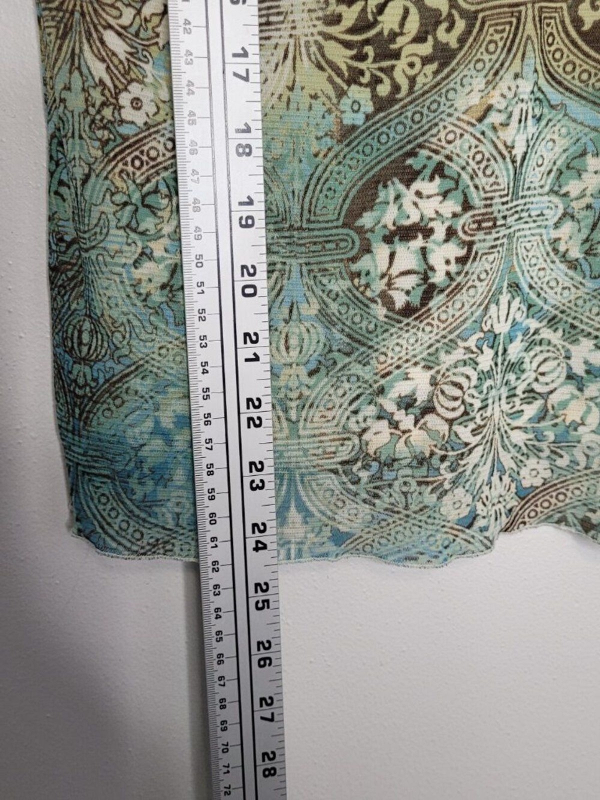 Axcess brown teal blue grunge fairy dark boho short sleeve witchy top large