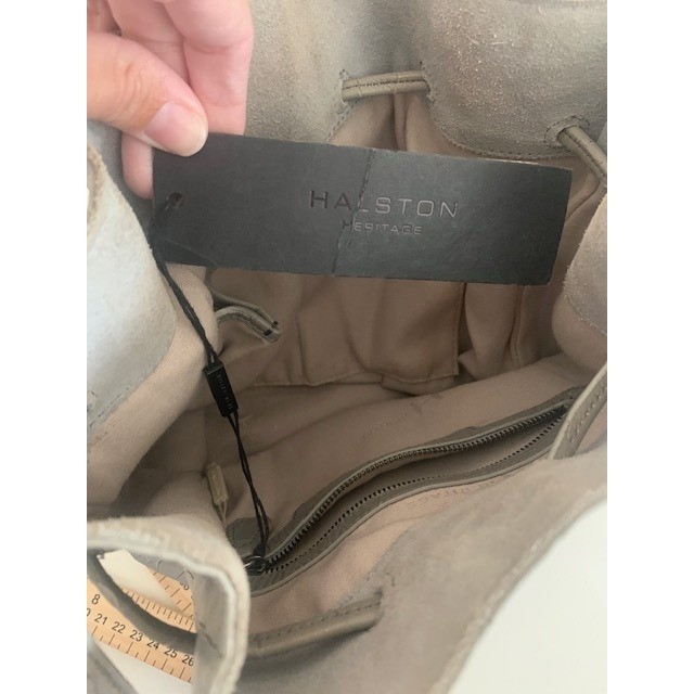 Halston Heritage Grey Croc Embossed Leather Bucket Bag CC220005X3 NWT