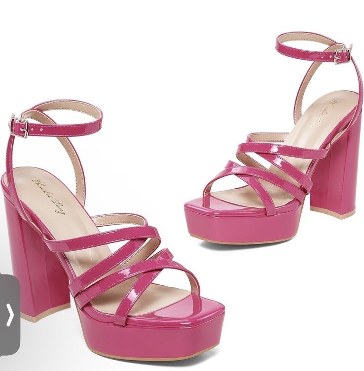 Elisabet Tang Chunky Platform High Heels Sandals for Women Size 7 4.7 inch