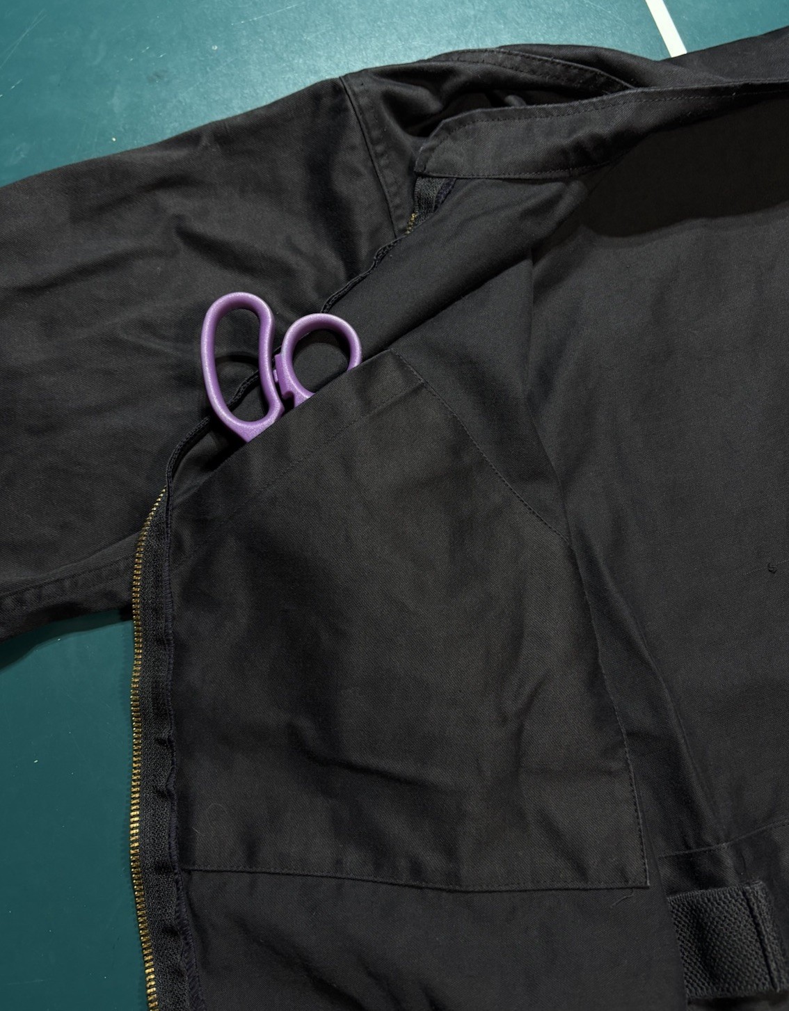 VTG 1991 French Police Dog Handler Bomber Jacket J. Veyrier Black 100L DMC Zip