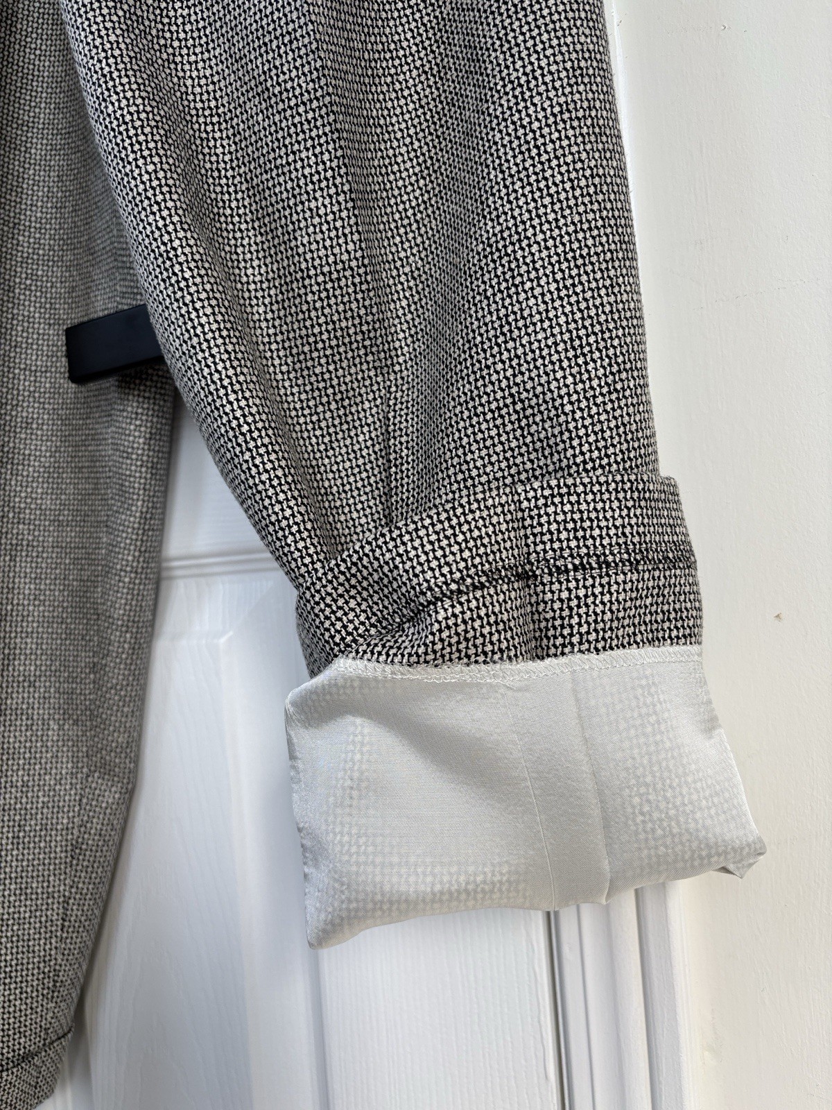 Holt Renfrew Vintage Silk Wool Trousers Cuffed Gray Canada Size 6 Reg Lined