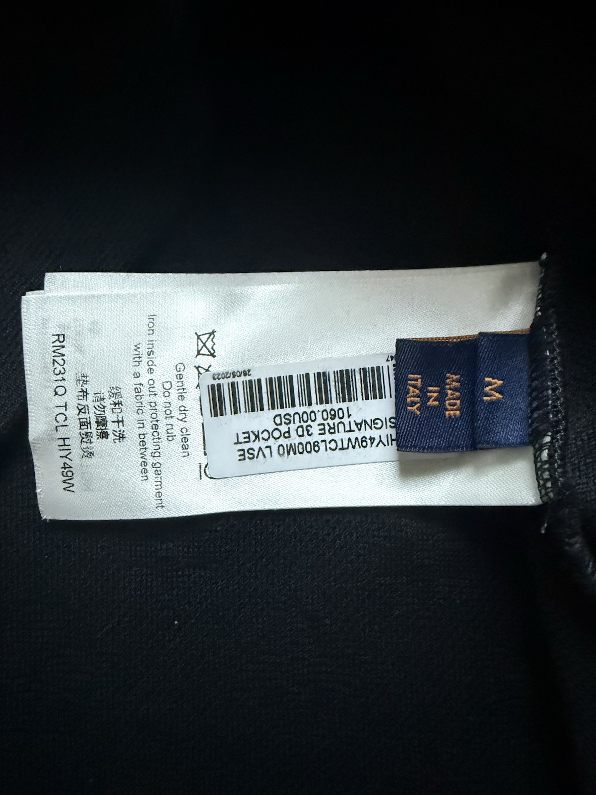 LOUIS VUITTON 3D POCKET MONOGRAM HEAVY KNIT TEE SHIRT SHORT SLEEVE BLACK M