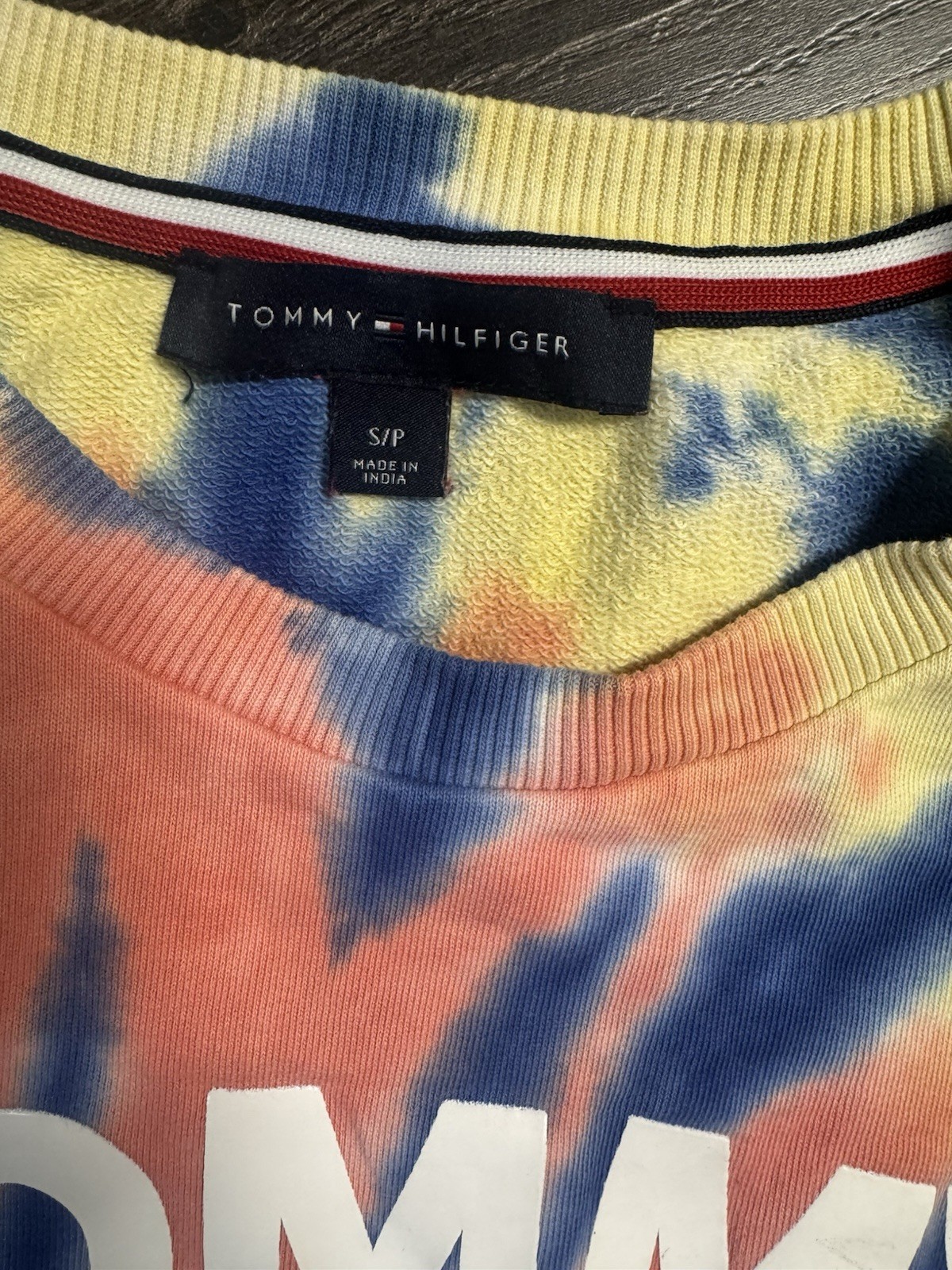 Tommy Hilfiger Multicolor Tie Dye Logo Sweater Dress Crewneck Long Sleeve S/P