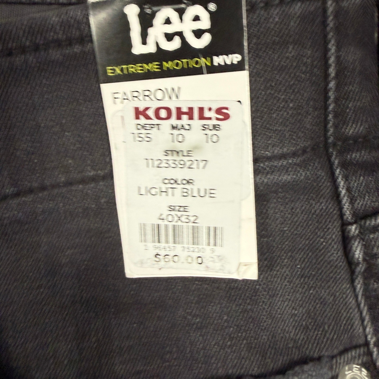 Lee Extreme Motion MVP Jeans Mens 40×32 Farrow Slim Straight Stretch 112339217