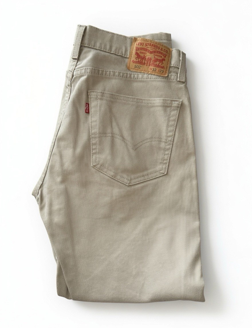 Levi’s Men’s Beige Tapered Denim Jeans Mid Rise Light Wash 5-Pocket