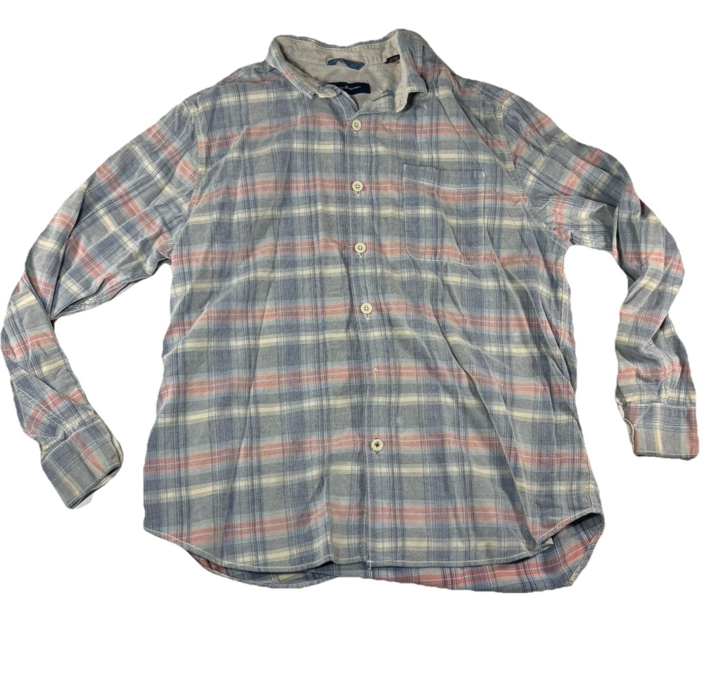 Tommy Bahama Coastline Cordwalk Plaid Corduroy Button Up Shirt Cotton Mens XL