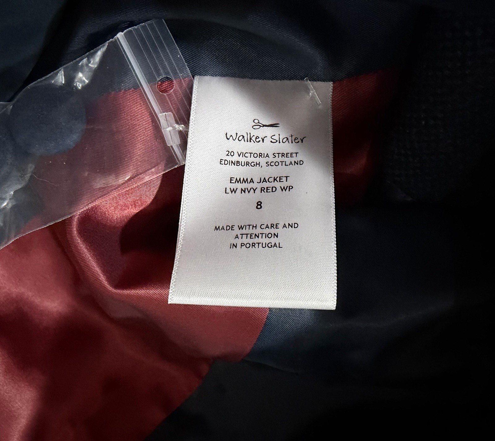 Walker Slater Women’s Emma Jacket LW NVY RED WP Size 8 New Without Tags