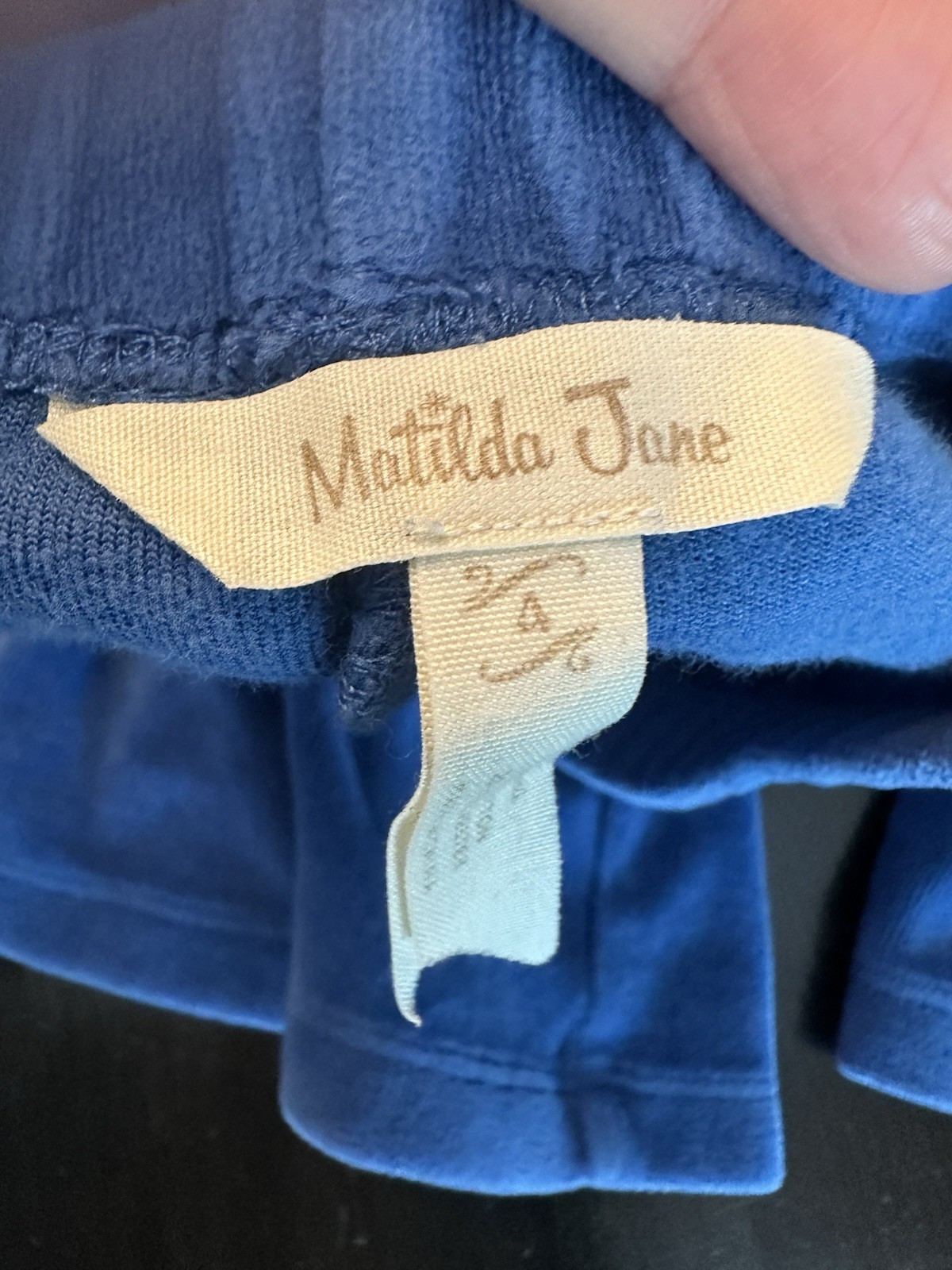 Matilda Jane Girls Bright Blue Velour Leggings *Size 4