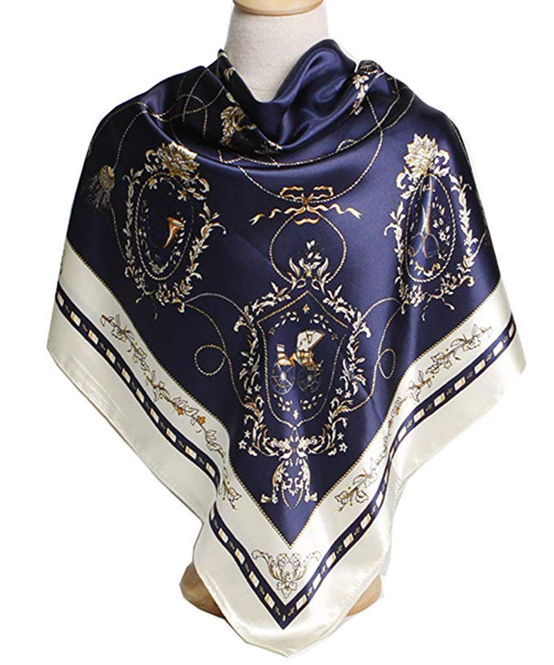 Silk Scarf Neck Scarves Women’s Large Square Satin Hair Scarf 35 x 35 inches …