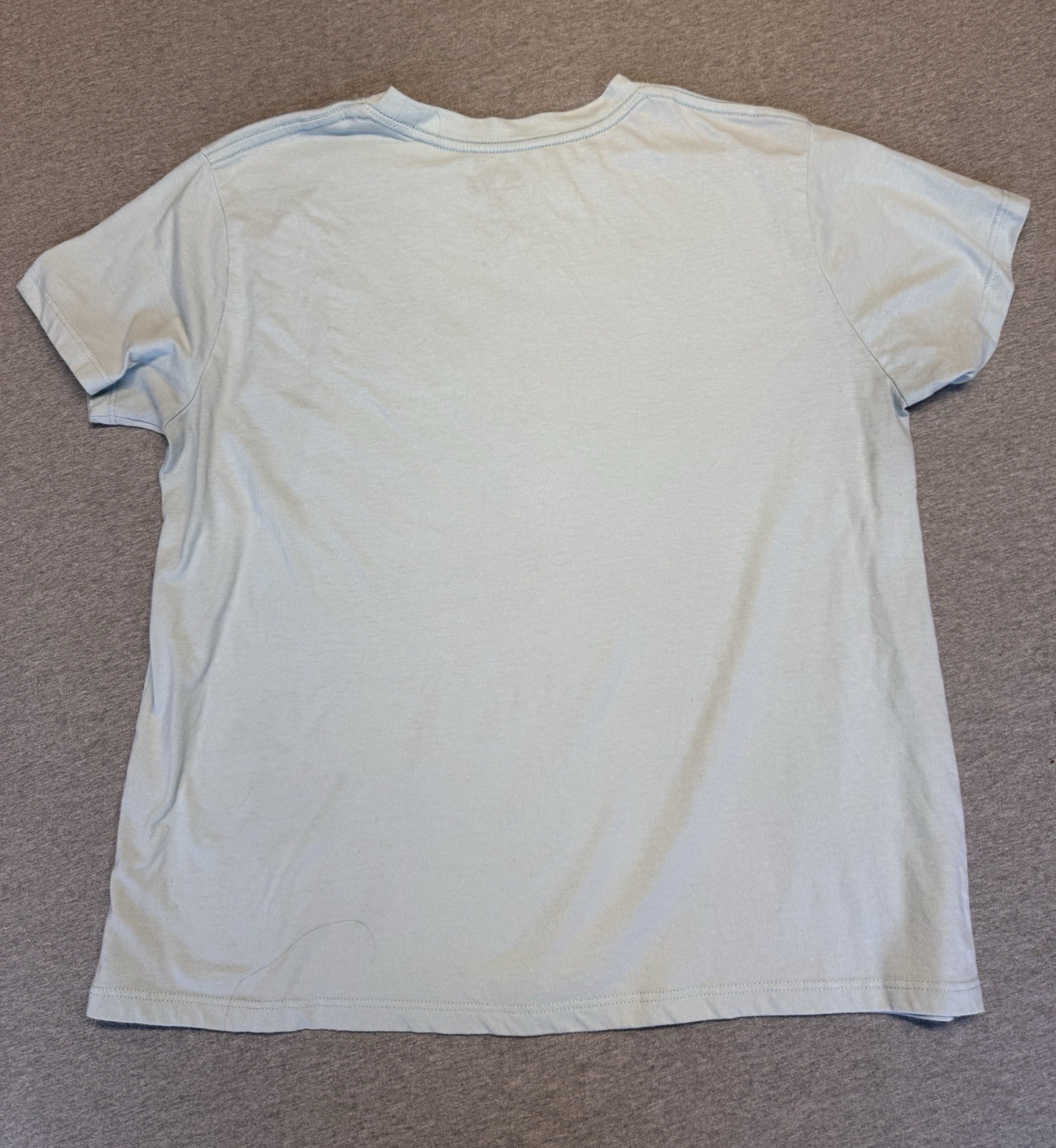 Super Mario Yoshi Mario Graphic Light Blue Tagless Crew Neck T-Shirt Men’s XL