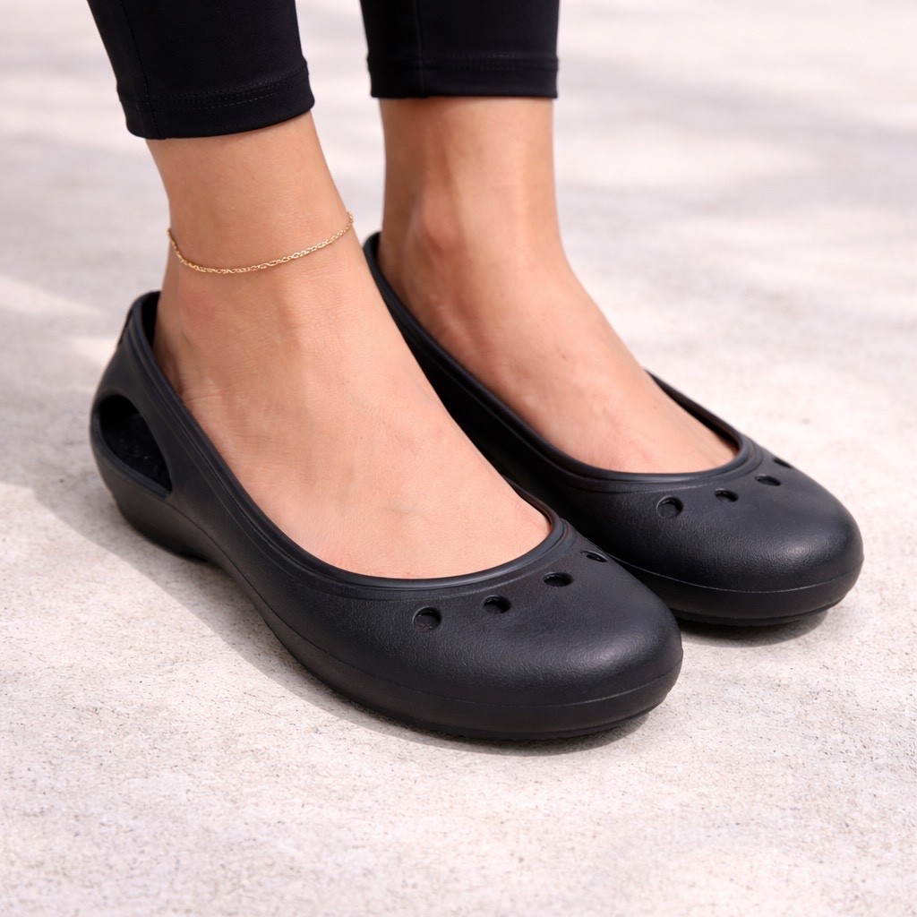 Crocs Kadee Black Ballet Flats Comfort Slip On Shoes Women’s Size 5