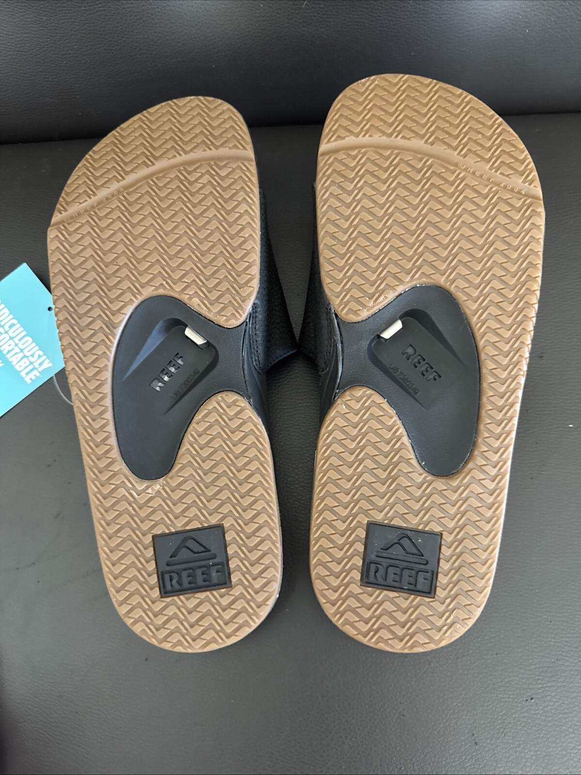 Reef Mens Fanning Slide Single Adjustable Strap In Black Silver Size US 8