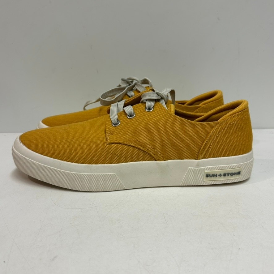 NWT Sun + Stone Men’s Kiva Lace-Up Core Sneakers Mustard Yellow Ivy Preppy 8