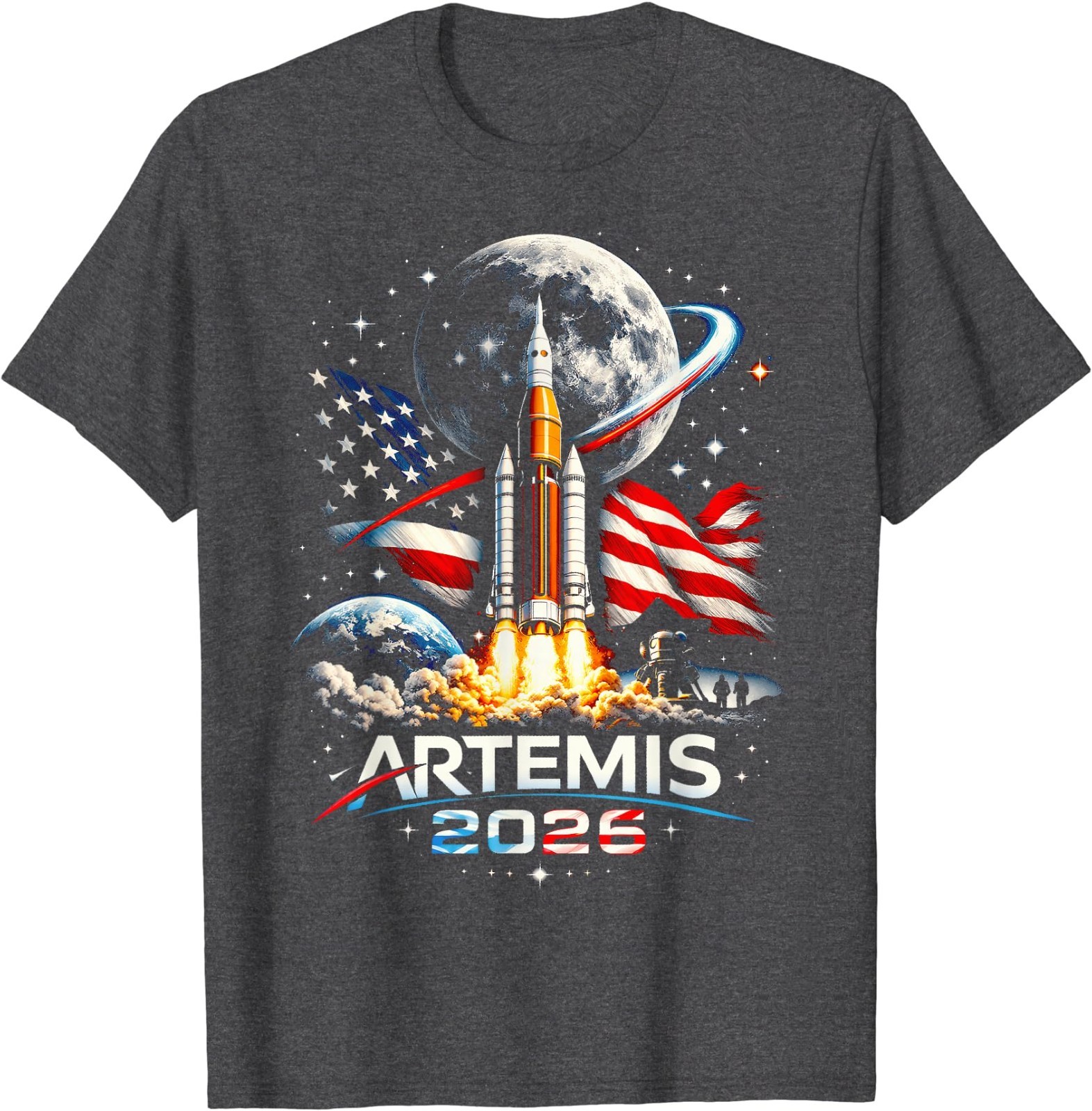 Artemis 2026 American Rocket Launch to The Moon Landing T-Shirt