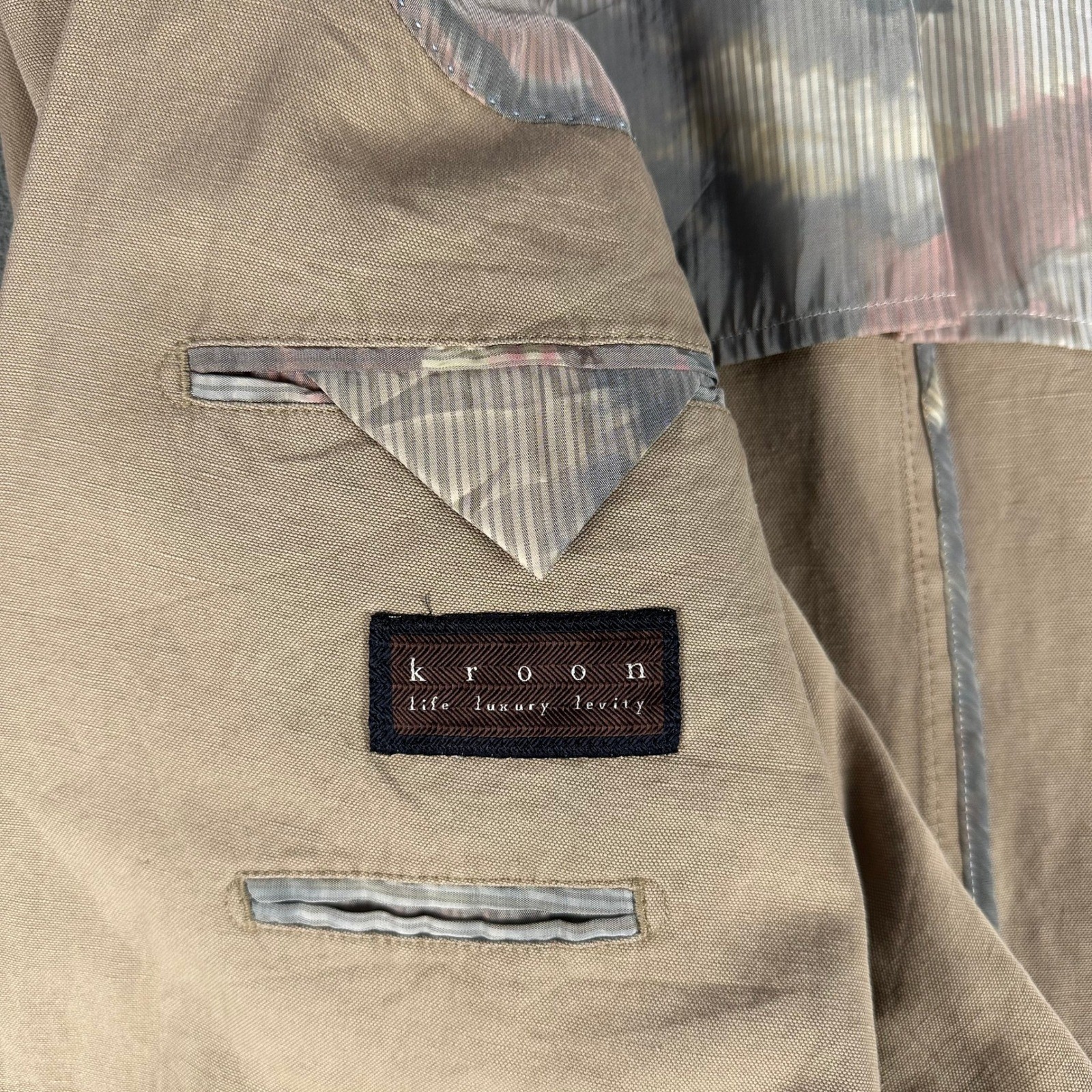 Kroon Blazer Jacket 46 XL Beige Cotton Linen Unstructured Quiet Luxury Bono 2