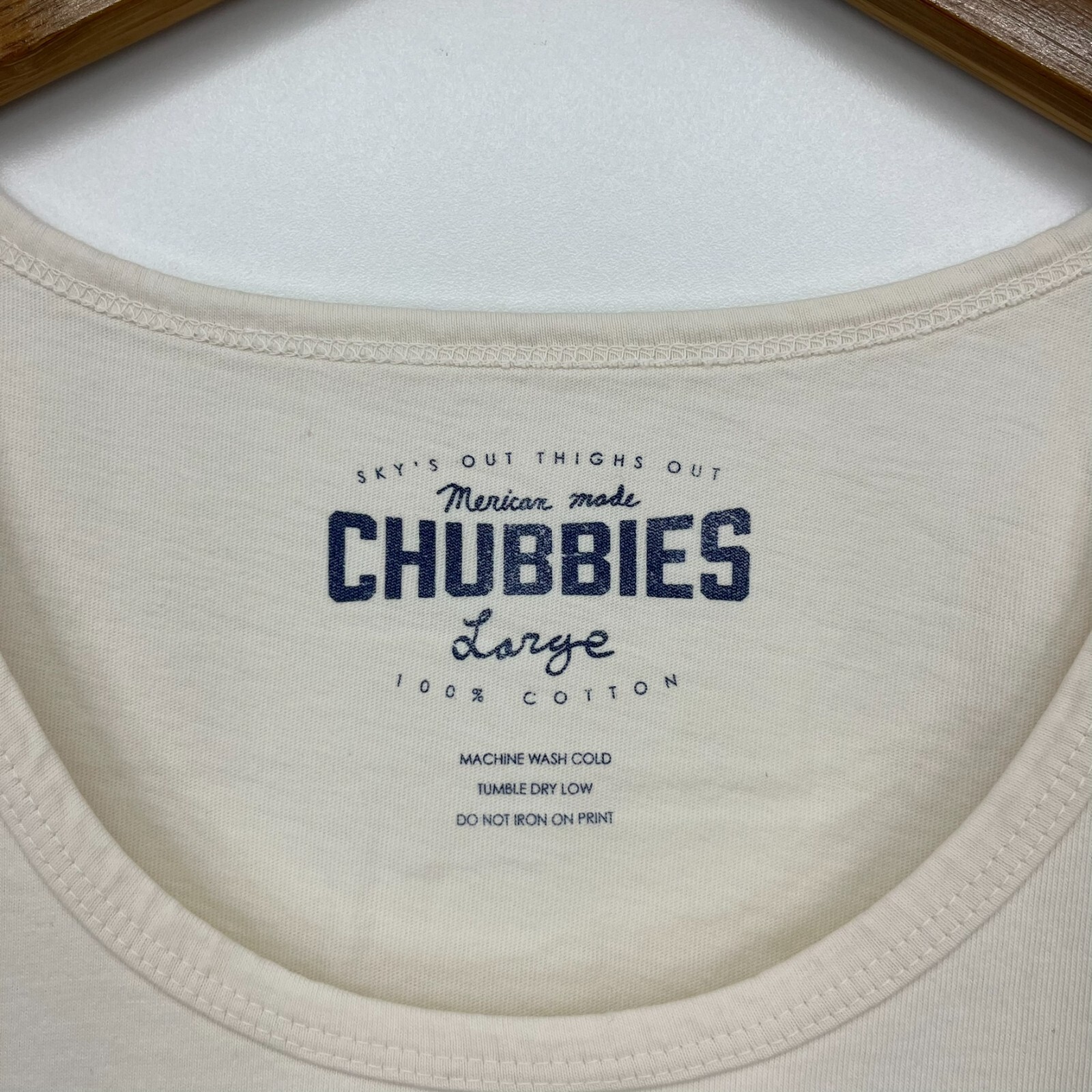 Chubbies Tank Top Men’s Size L White Cream Fourth of July 4th USA Cotton New NWT