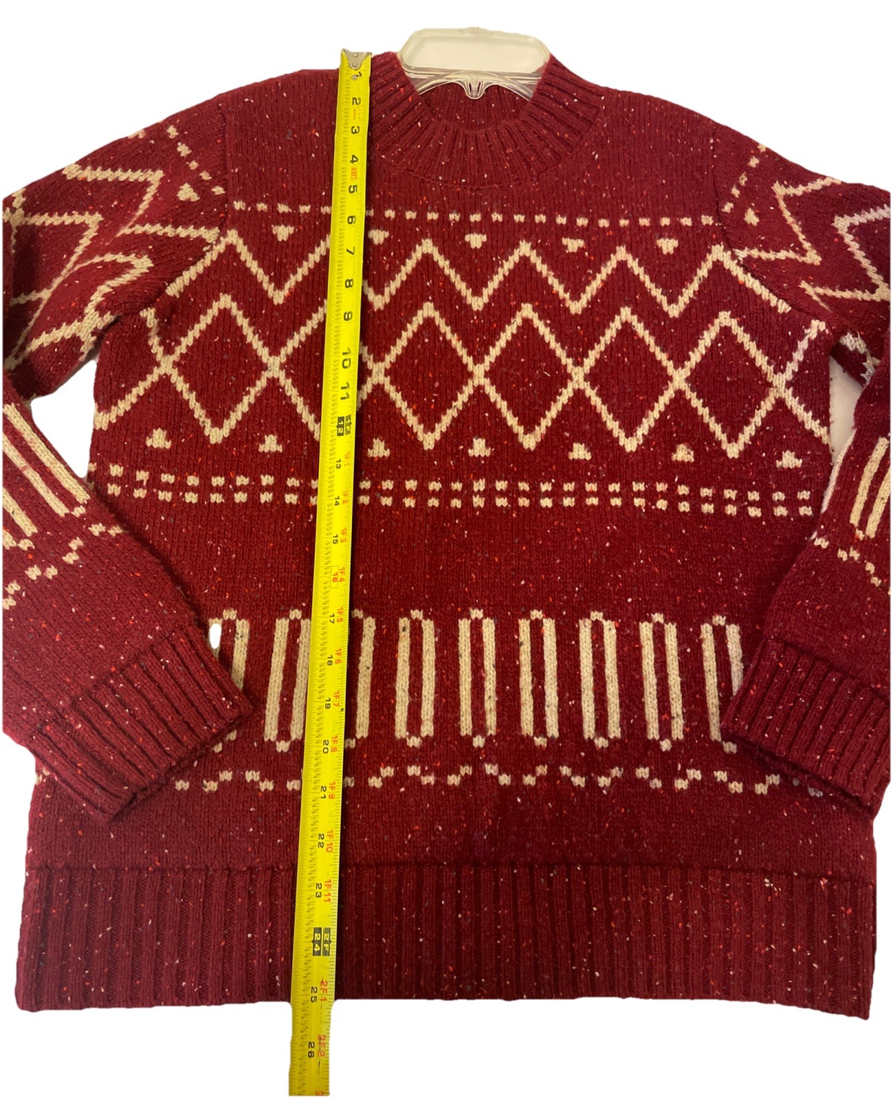 Vintage Orvis Ski Sweater Womens S 90% Wool 10% Cashmere Blend Thickly Knit Red