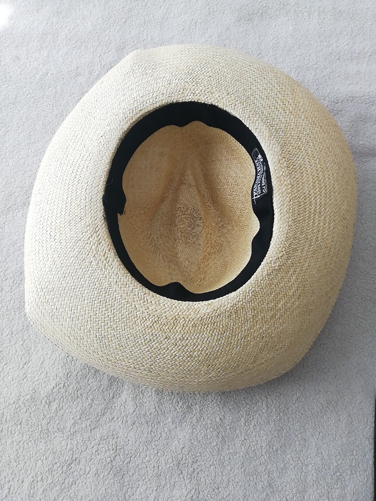 GENUINE ECUADOR HAT “PANAMA HAT” 100% TOQUILLA STRAW LARGE 60Cm CLASSIC BEIGE