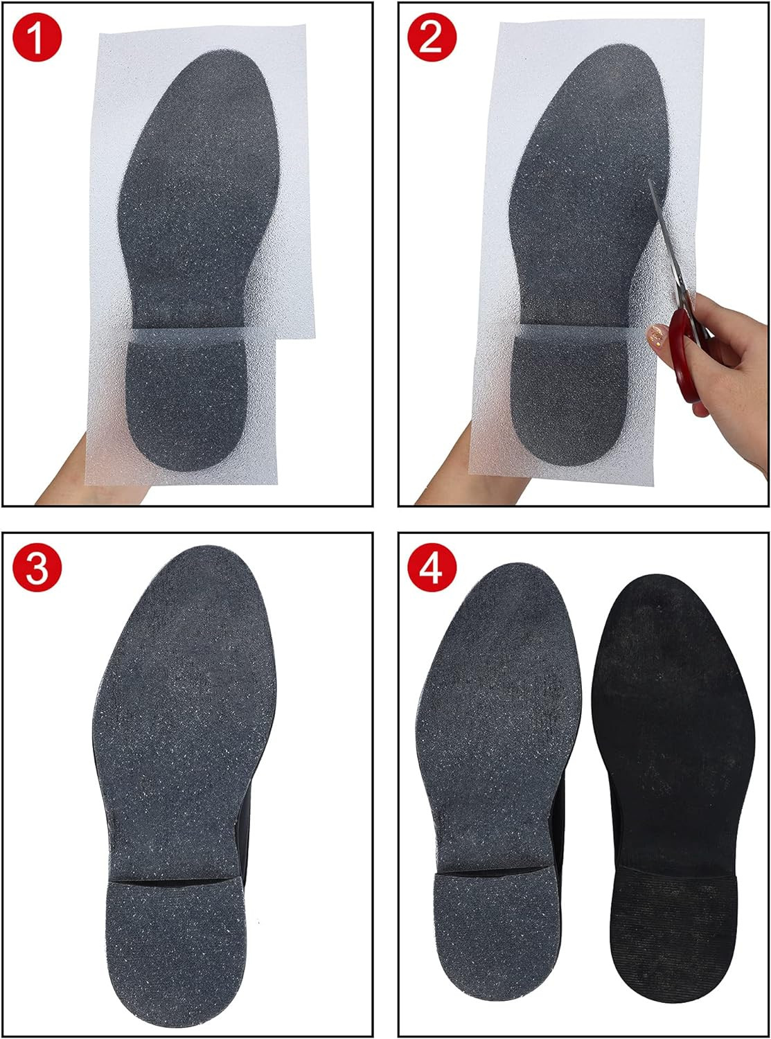 8 Pieces Clear Sole anti Slip Protector Self-Stick Pads Shoe Bottom Cover Remova