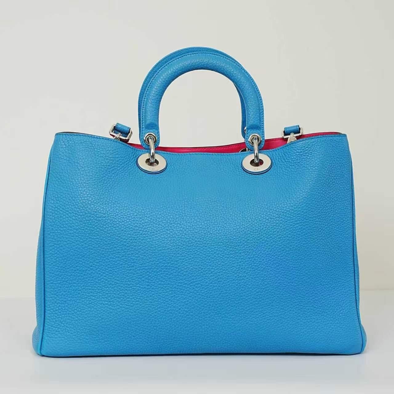 Dior Pre-Owned Authentic Satchel Blue Silver Free Tracked Shipping