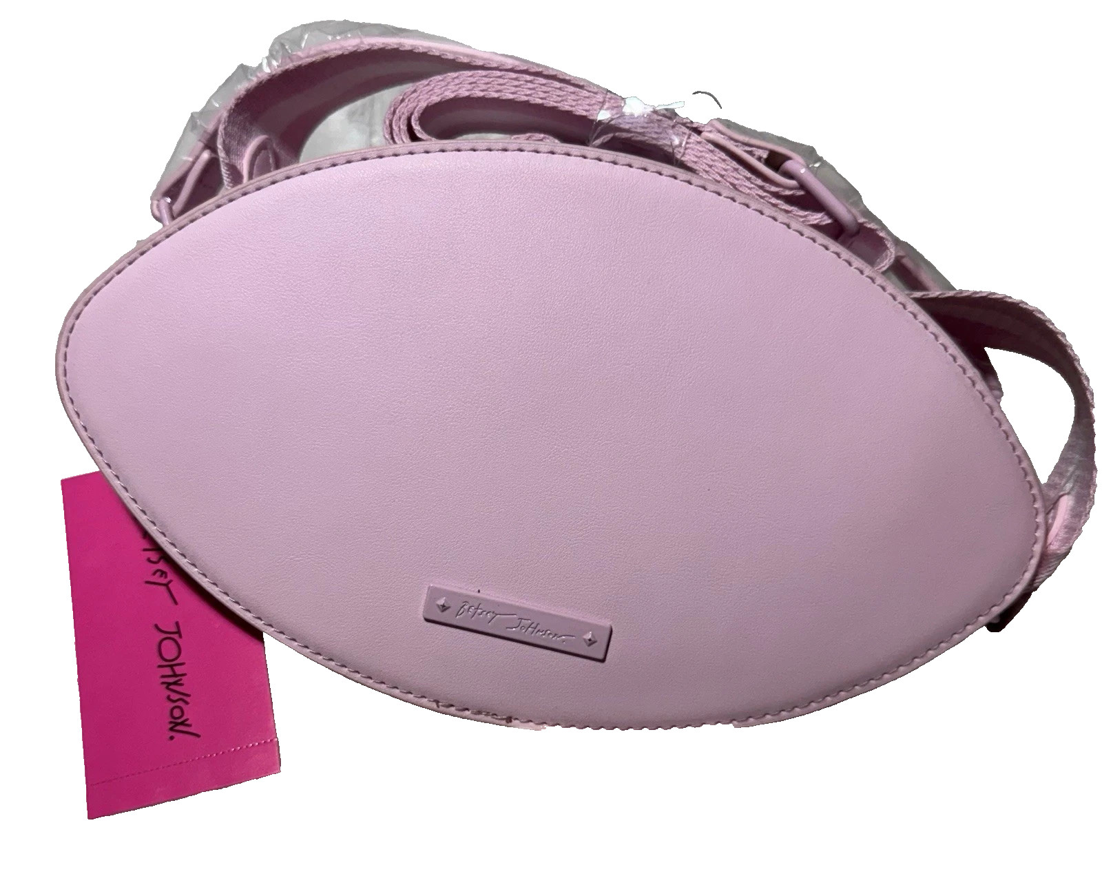 GAME DAY Betsey Johnson XO Blush Pink Sequin Football Cross Body Purse NWT
