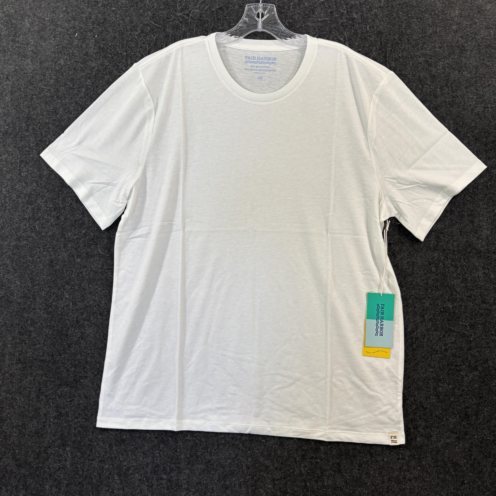 Fair Harbor Kismet Shirt Men’s XXL White Solid Crewneck Soft Cotton Blend Tee