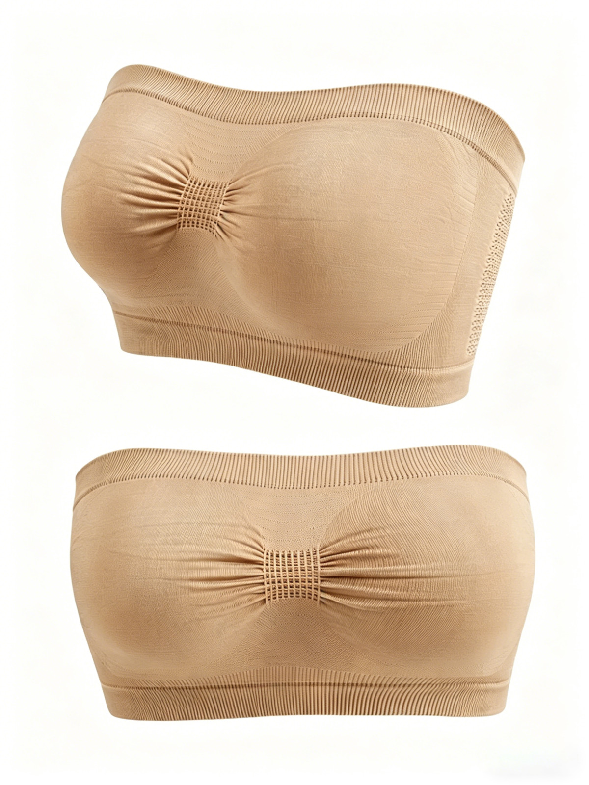 Strapless Bandeau Bra Breathable Mesh Wireless Push Up Anti Slip Tube Top Bra